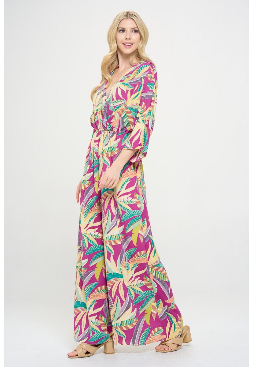 TROPICAL PRINT JUMPSUIT