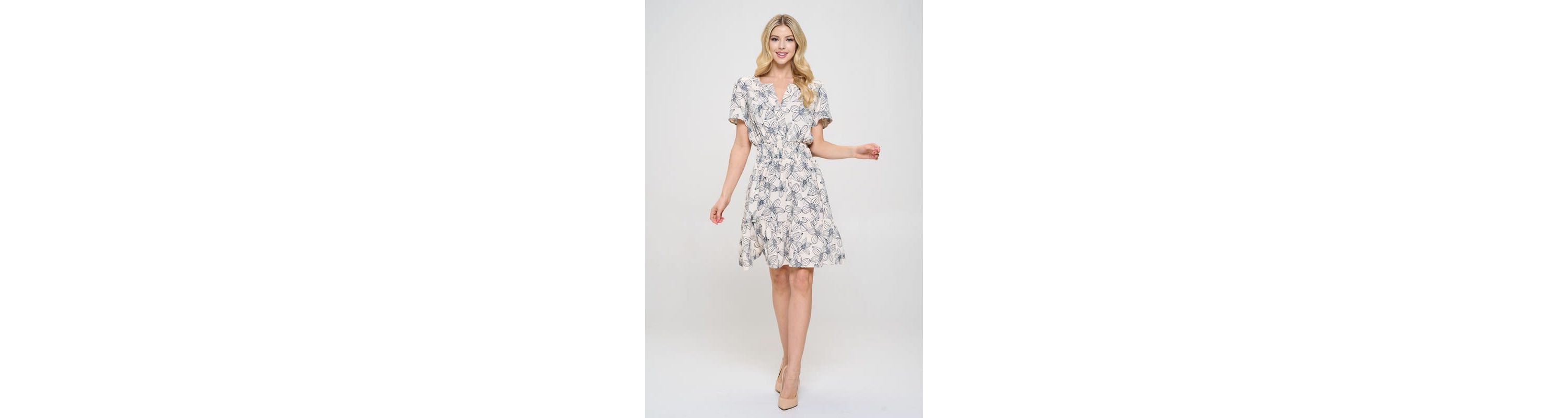 FLORAL SMOCKED WAIST DRESS