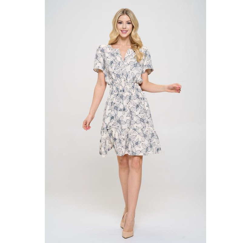 FLORAL SMOCKED WAIST DRESS
