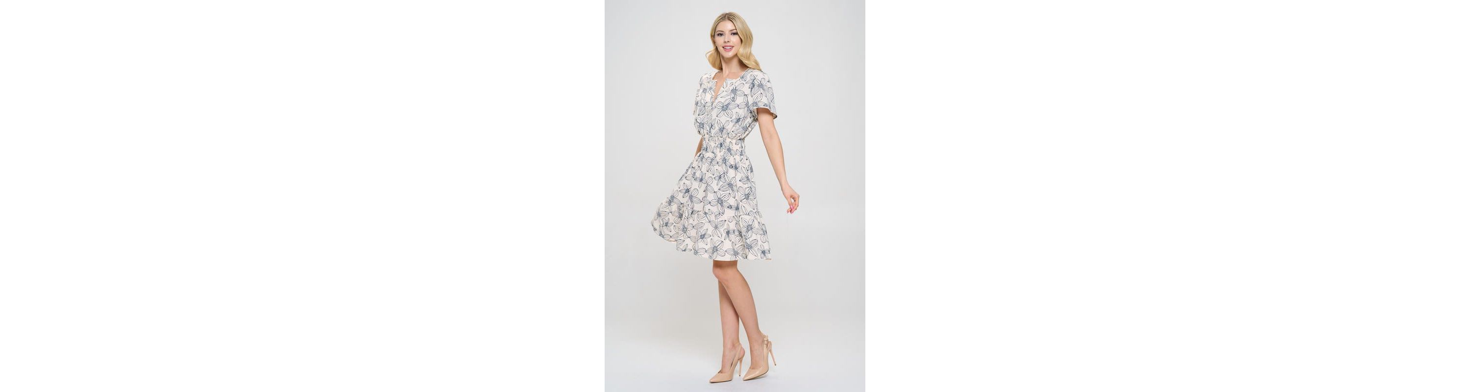 FLORAL SMOCKED WAIST DRESS