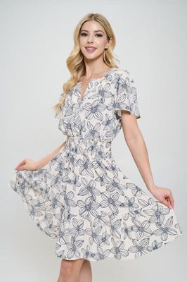 FLORAL SMOCKED WAIST DRESS