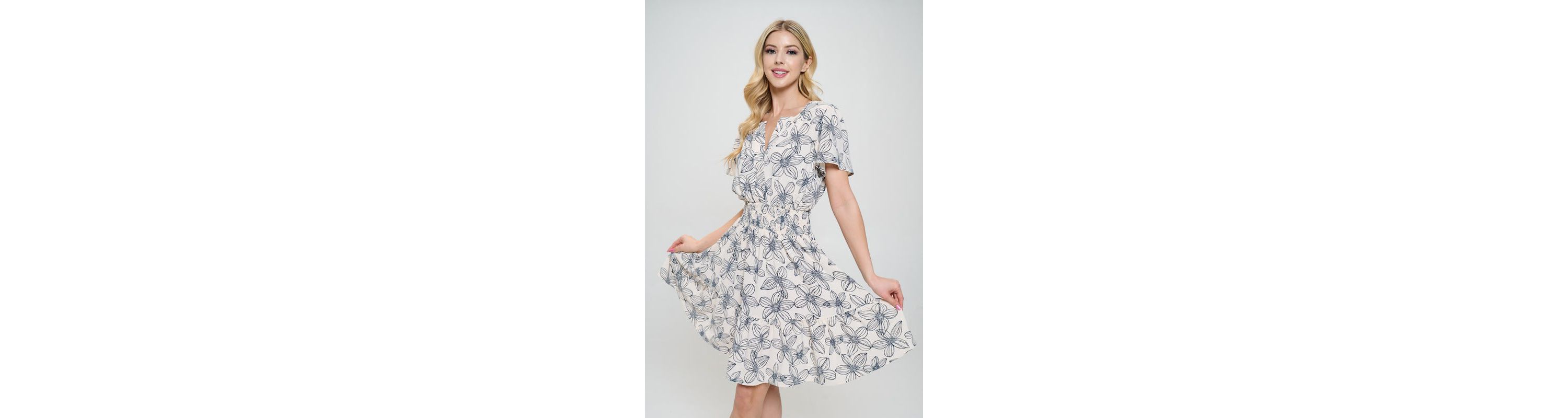 FLORAL SMOCKED WAIST DRESS