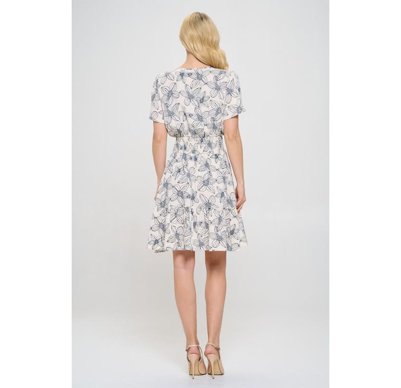FLORAL SMOCKED WAIST DRESS