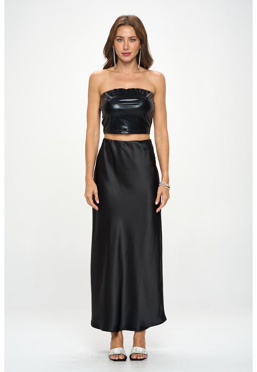 SATIN MAXI SKIRT
