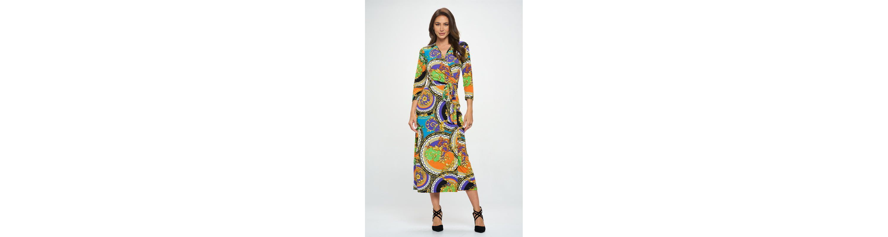 JERSEY WRAP MIDI DRESS