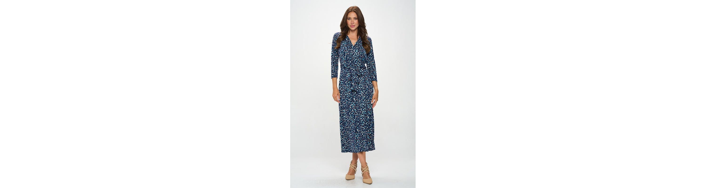 ABSTRACT DOT PRINT WRAP DRESS