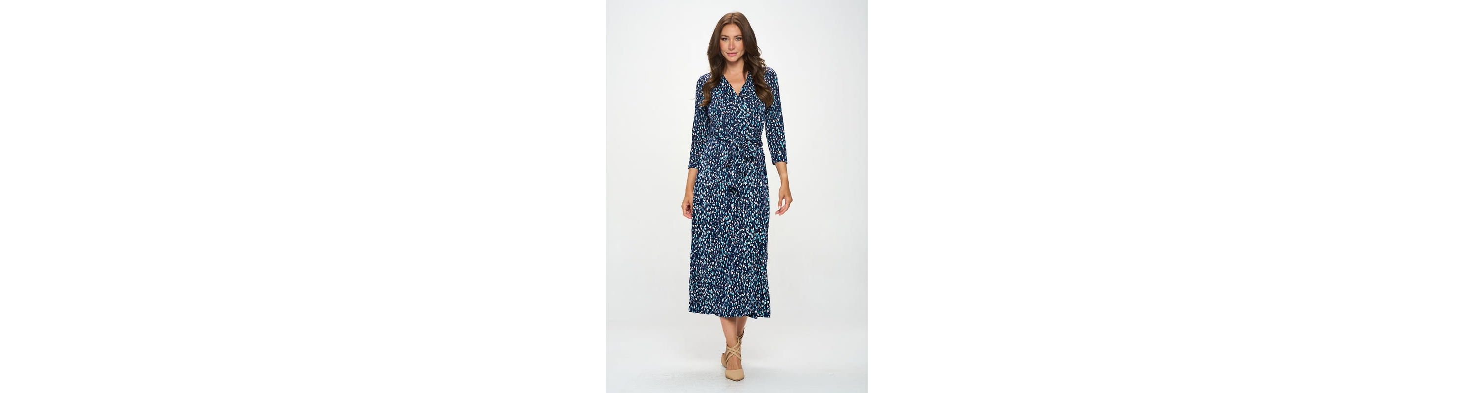 ABSTRACT DOT PRINT WRAP DRESS
