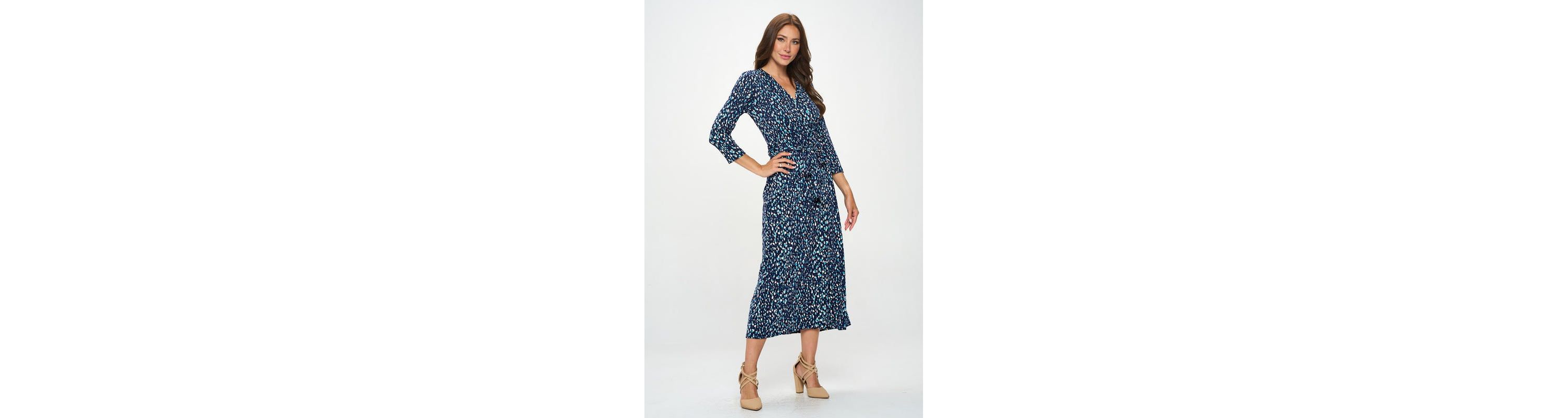 ABSTRACT DOT PRINT WRAP DRESS