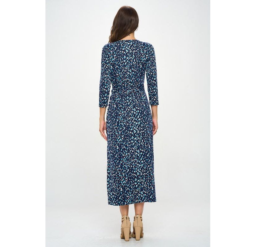 ABSTRACT DOT PRINT WRAP DRESS
