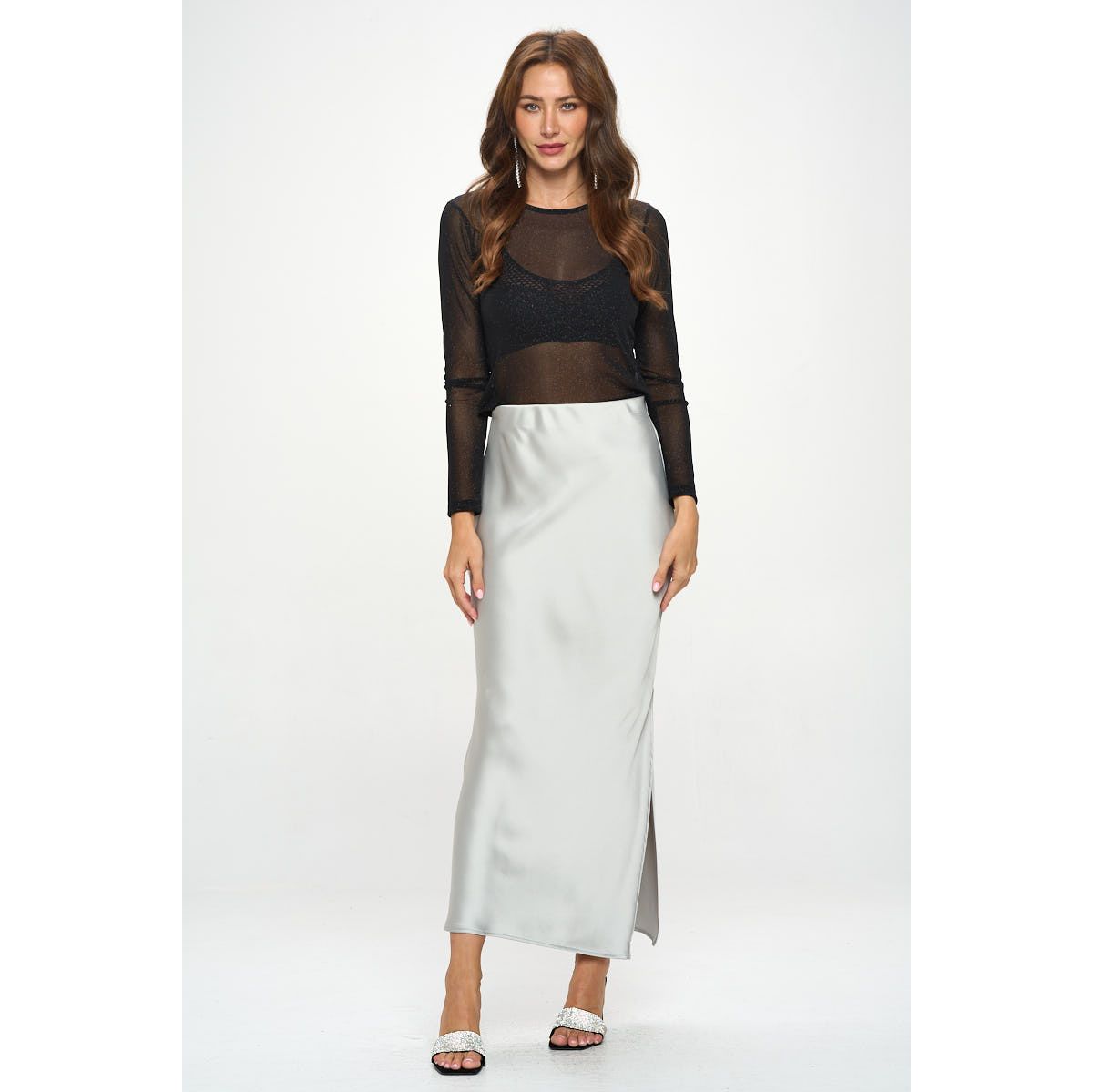 SATIN MAXI SKIRT