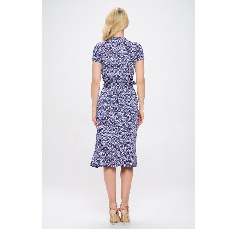 SHORT SLEEVE WRAP DRESS
