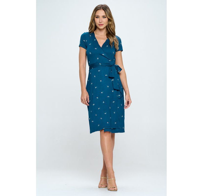 FLORAL WRAP DRESS WITH TIE