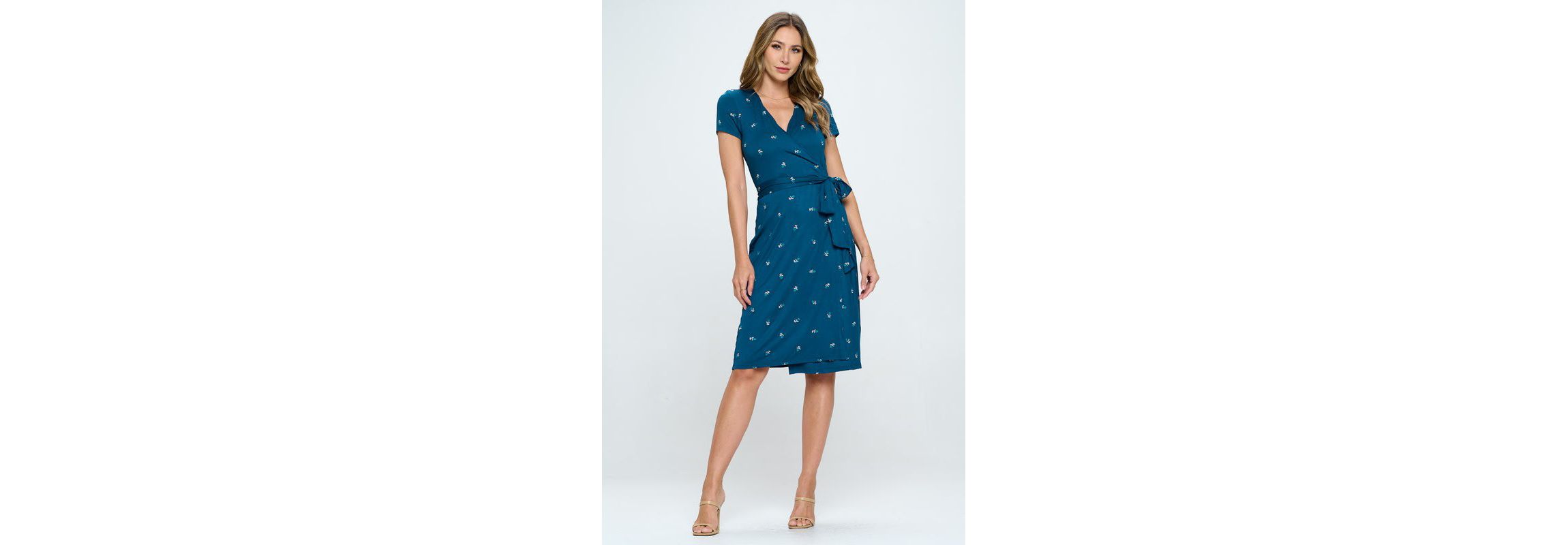 FLORAL WRAP DRESS WITH TIE