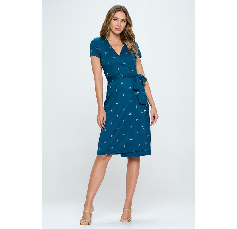 FLORAL WRAP DRESS WITH TIE