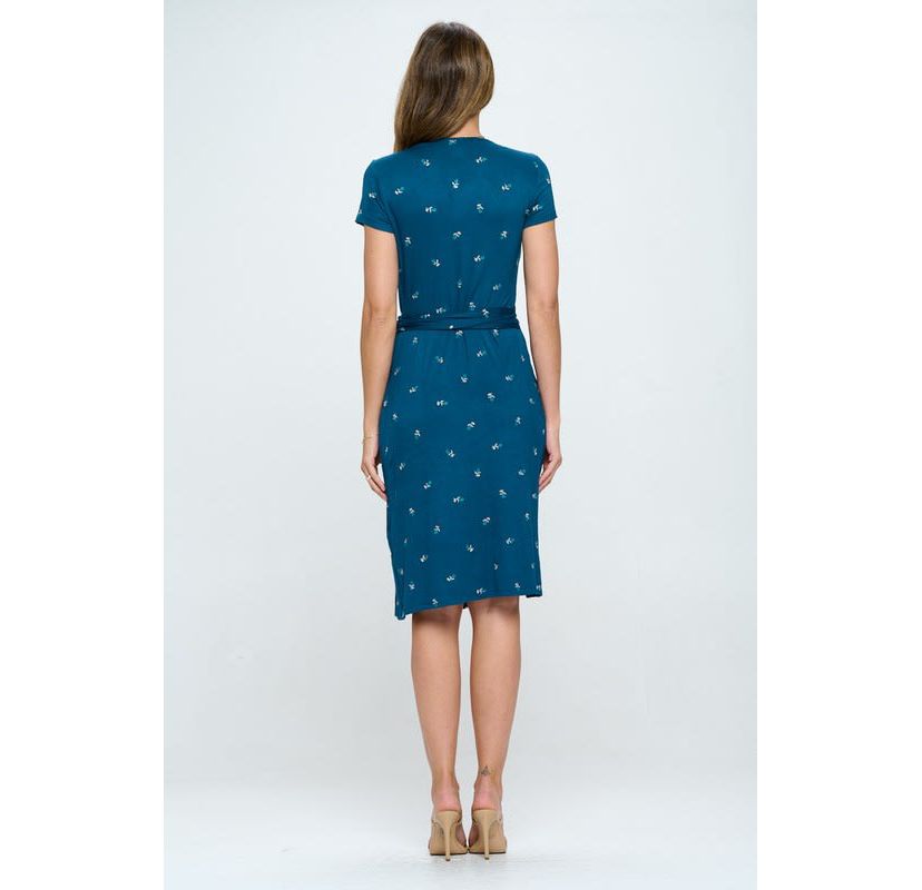 FLORAL WRAP DRESS WITH TIE