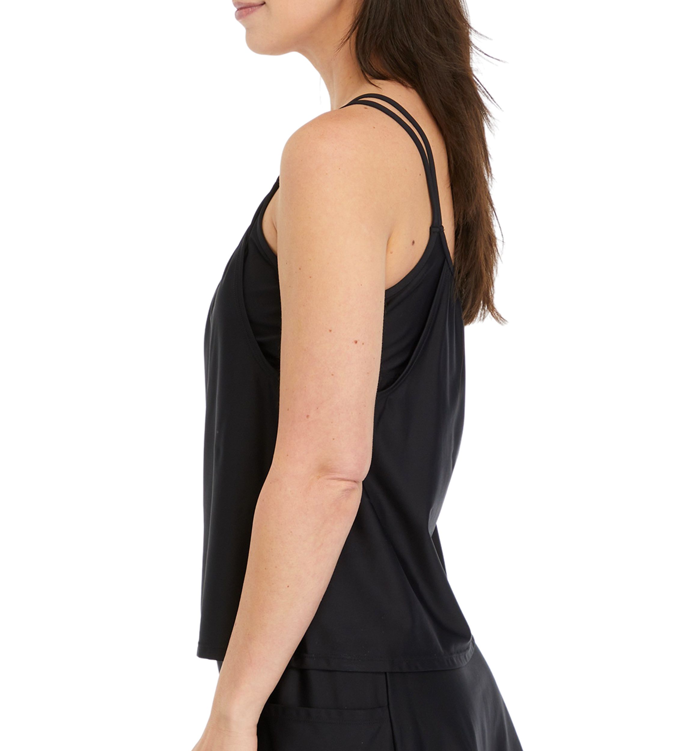 Poolside Solid South Coast Double Up Tankini Swim Top