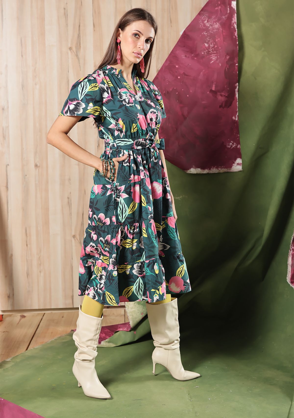 Womens Yara Midi Dress