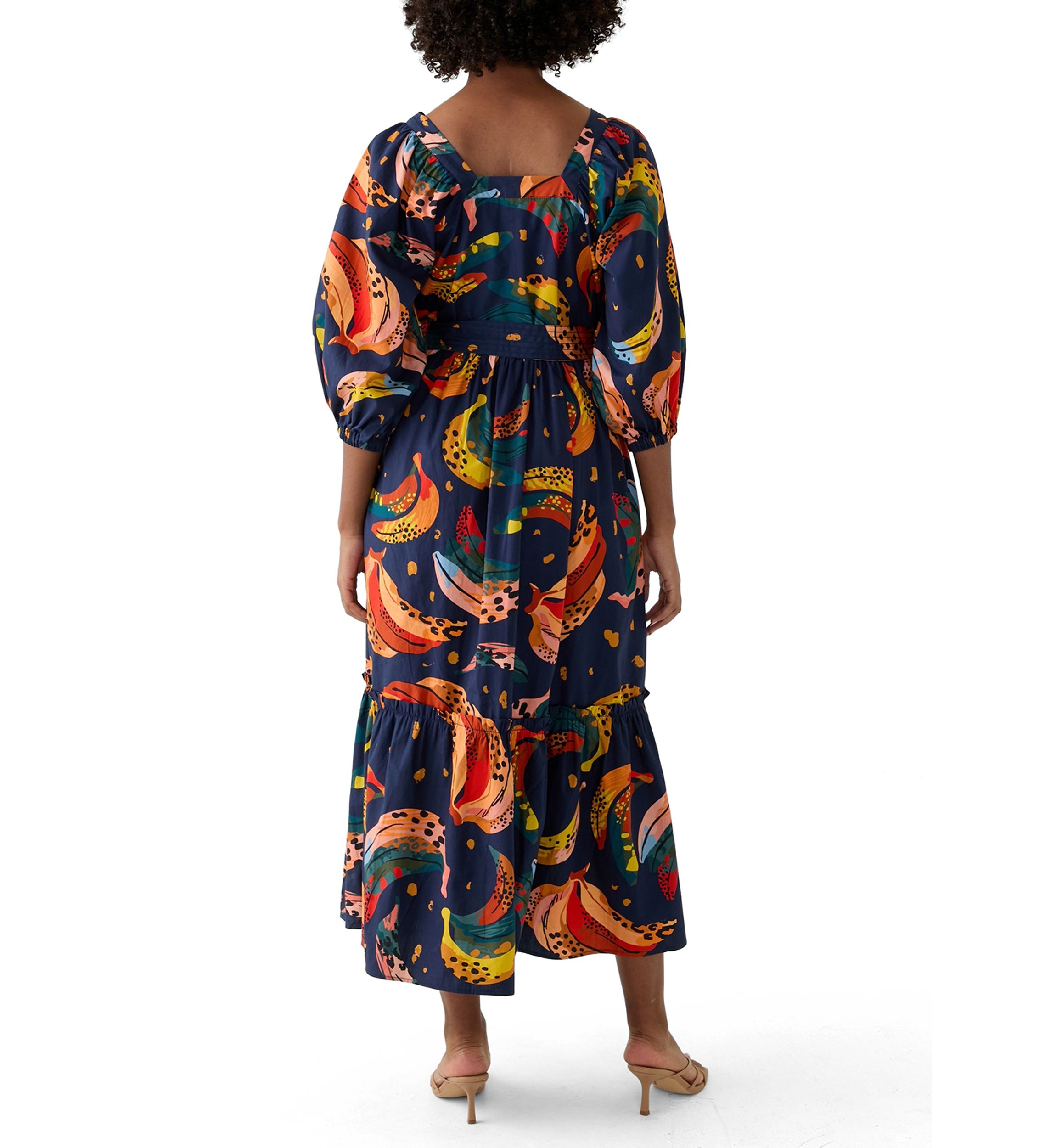 Womens Rhea Printed Tie Waist Dress