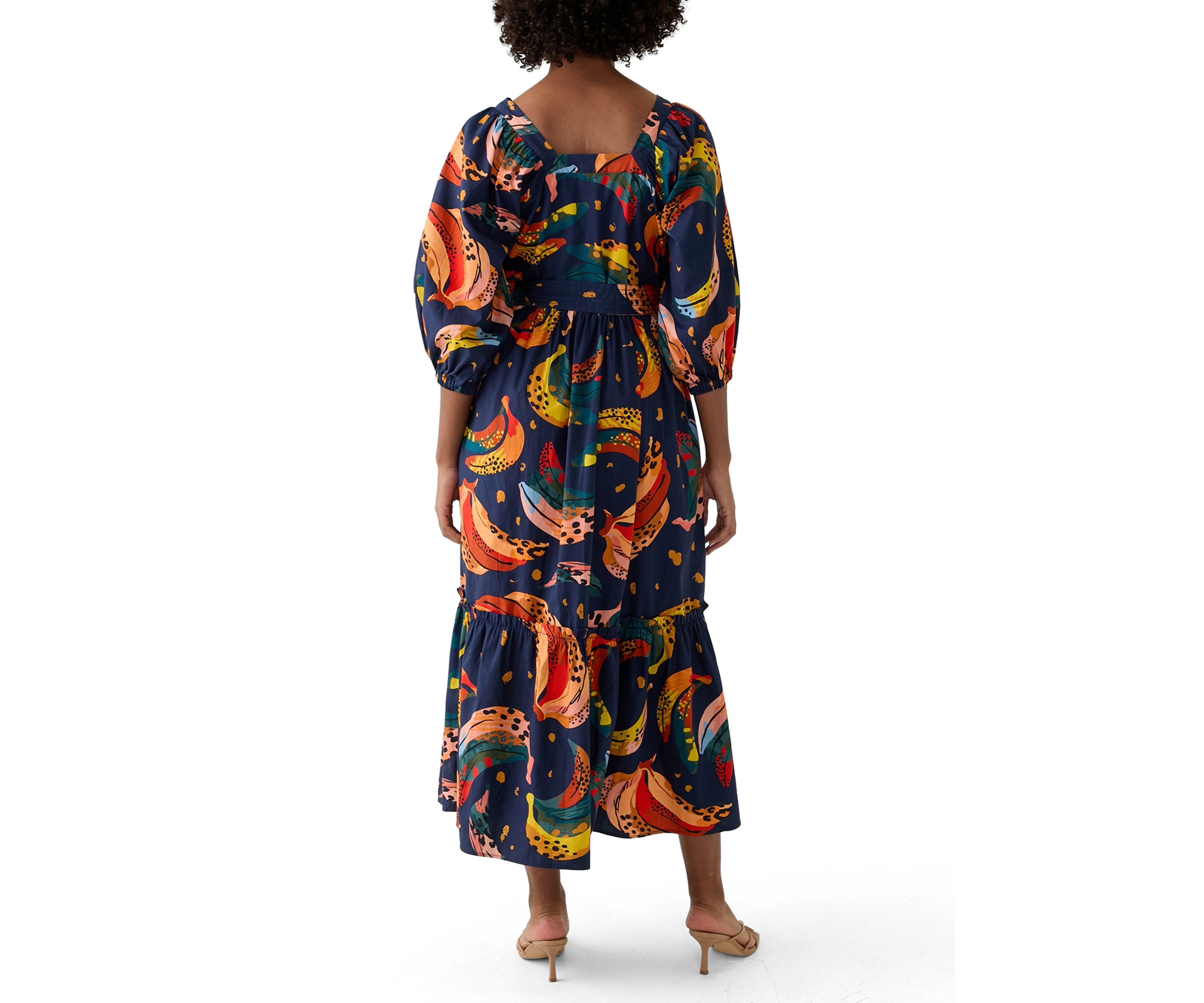 Womens Rhea Printed Tie Waist Dress