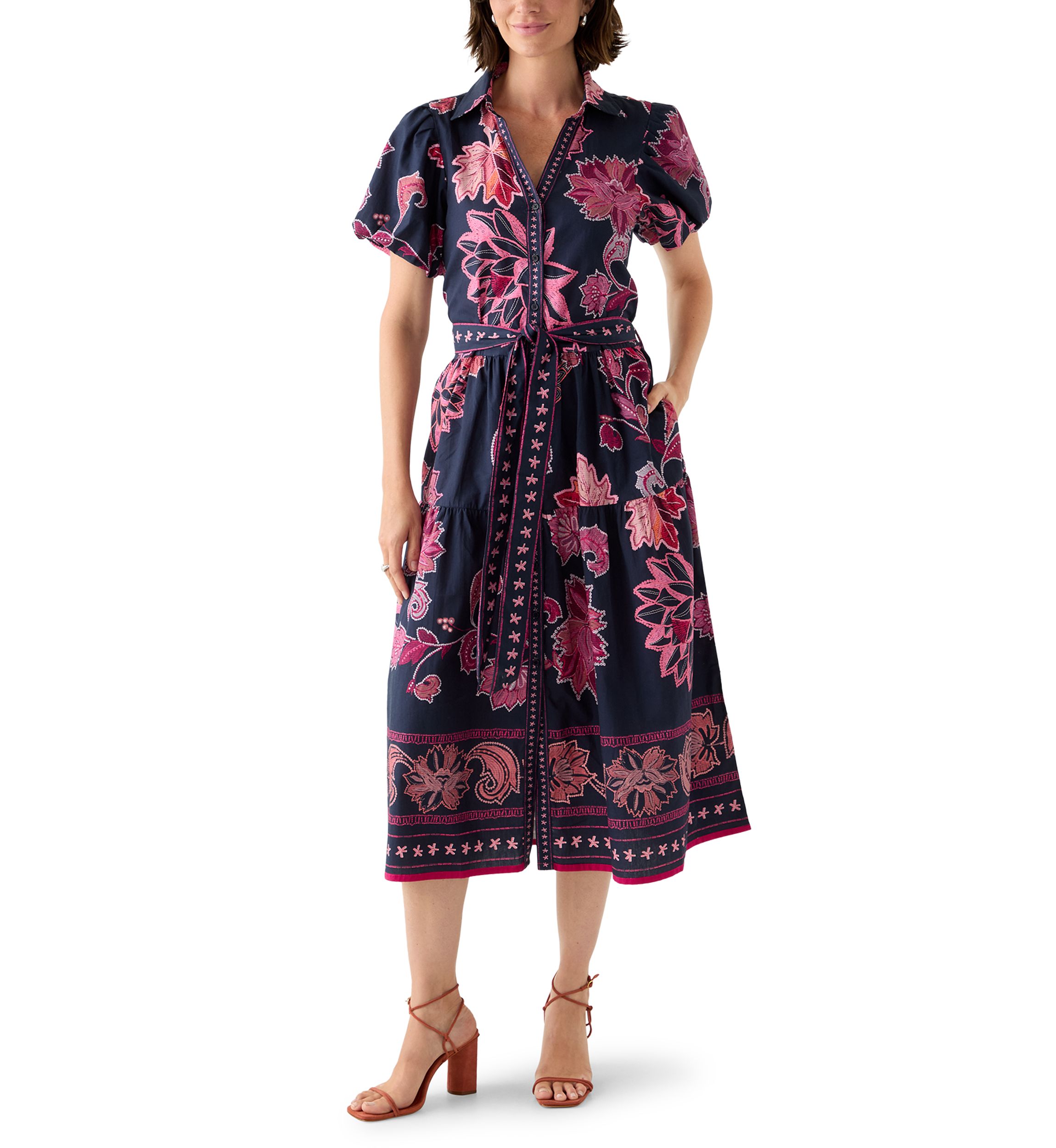 Womens Greta Midi Shirt Dress
