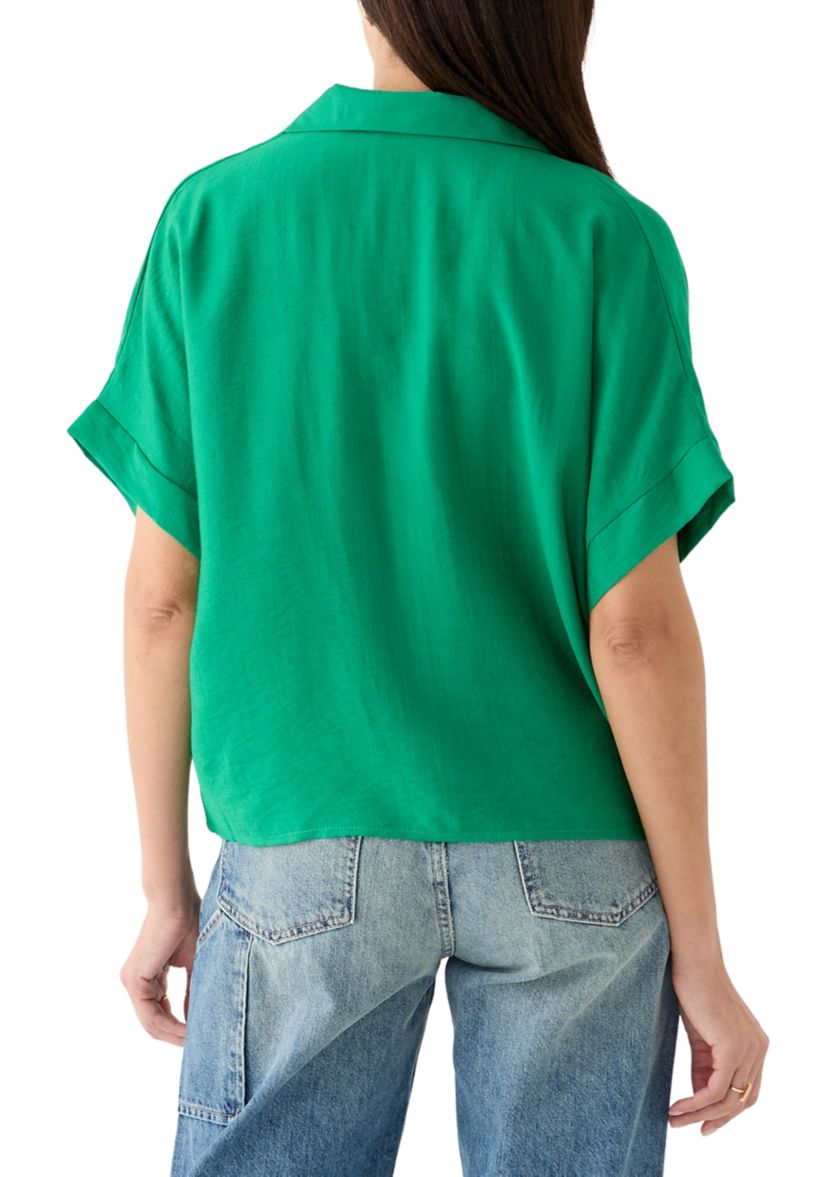 Womens Collared Solid Top