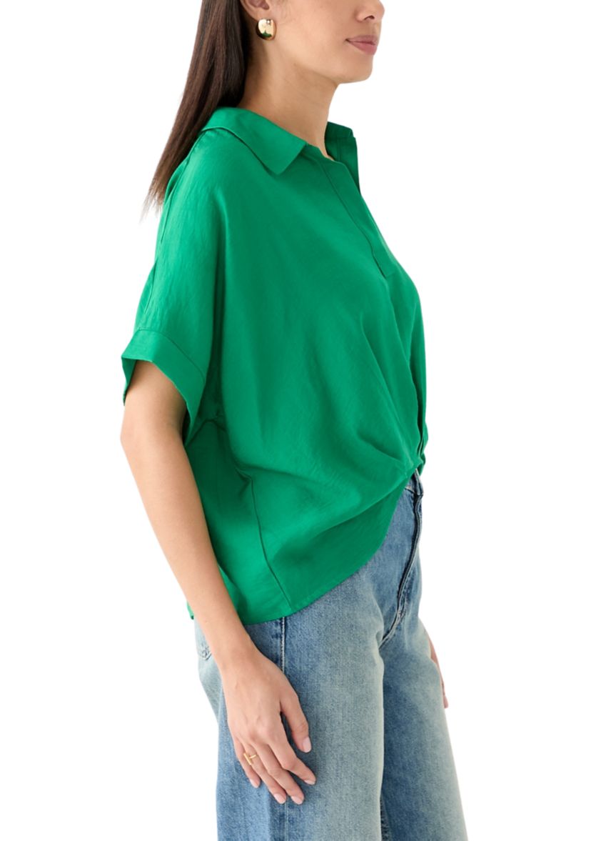 Womens Collared Solid Top