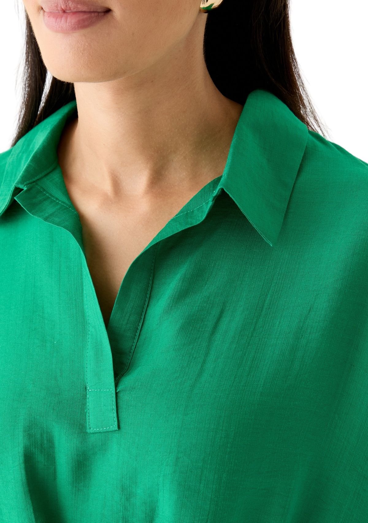 Womens Collared Solid Top