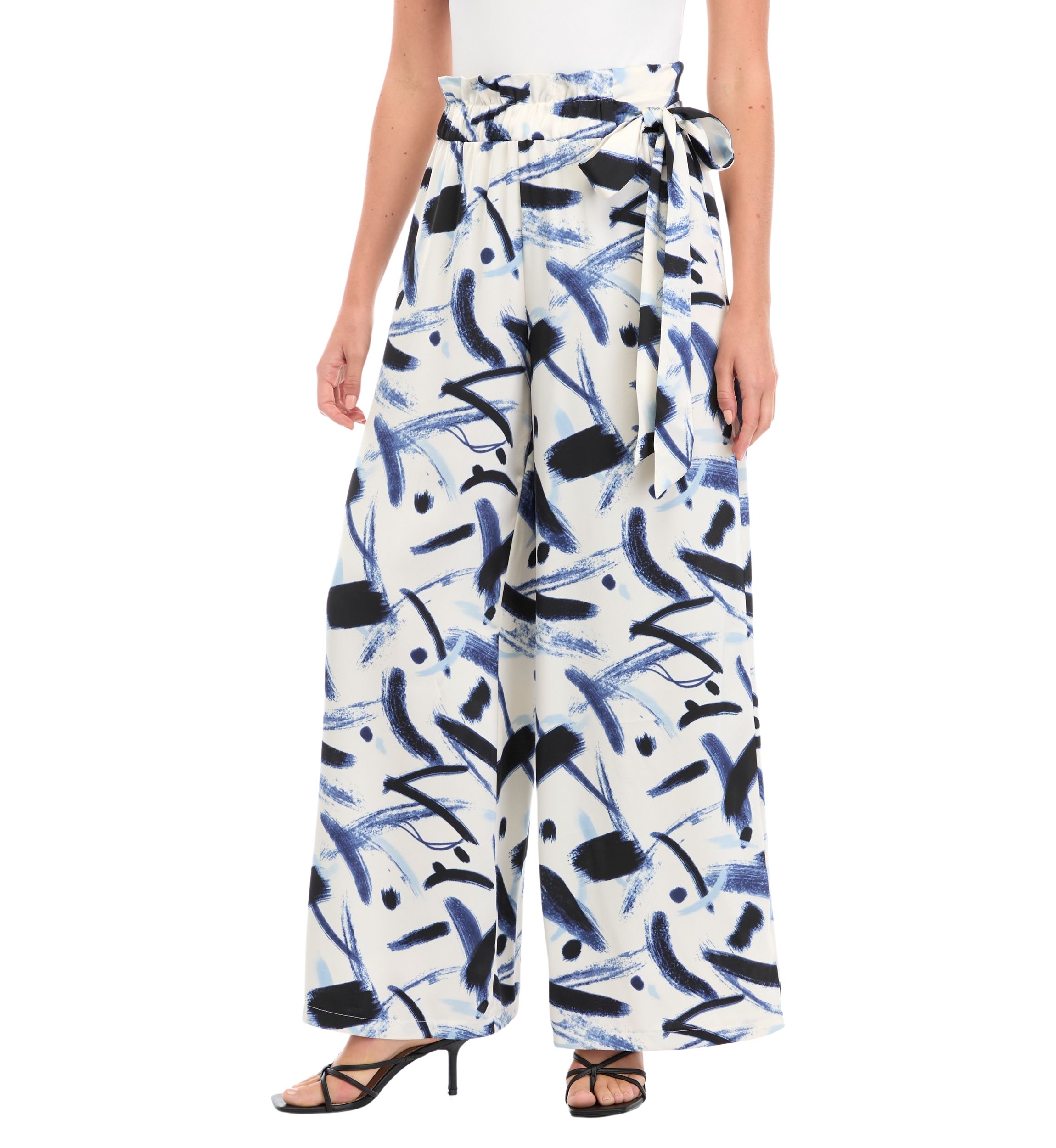 Womens Printed Wide Leg Pants