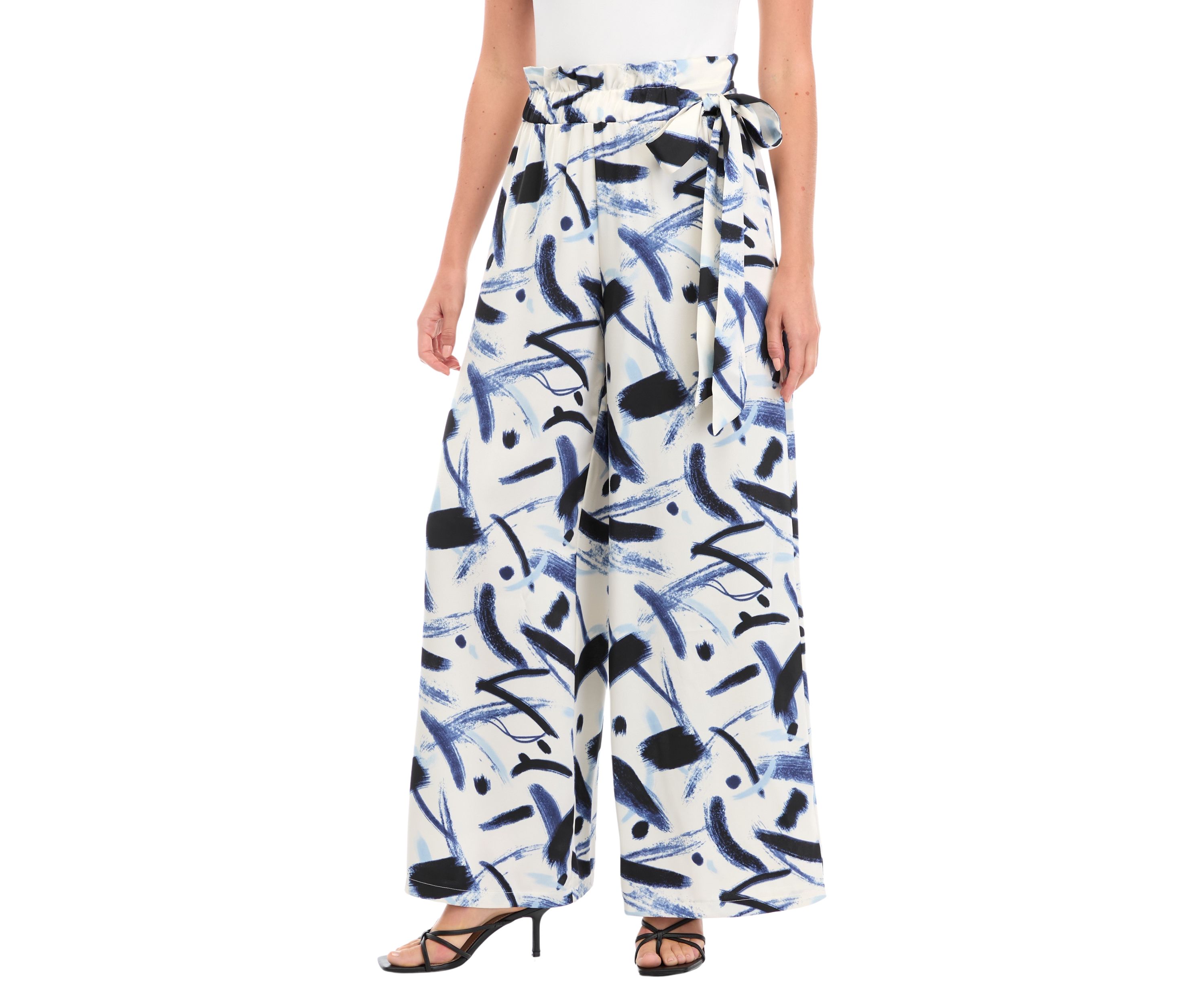 Womens Printed Wide Leg Pants