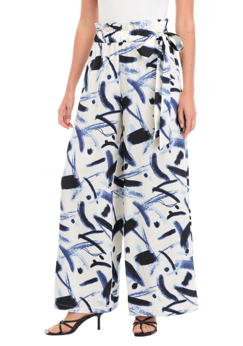 Womens Printed Wide Leg Pants