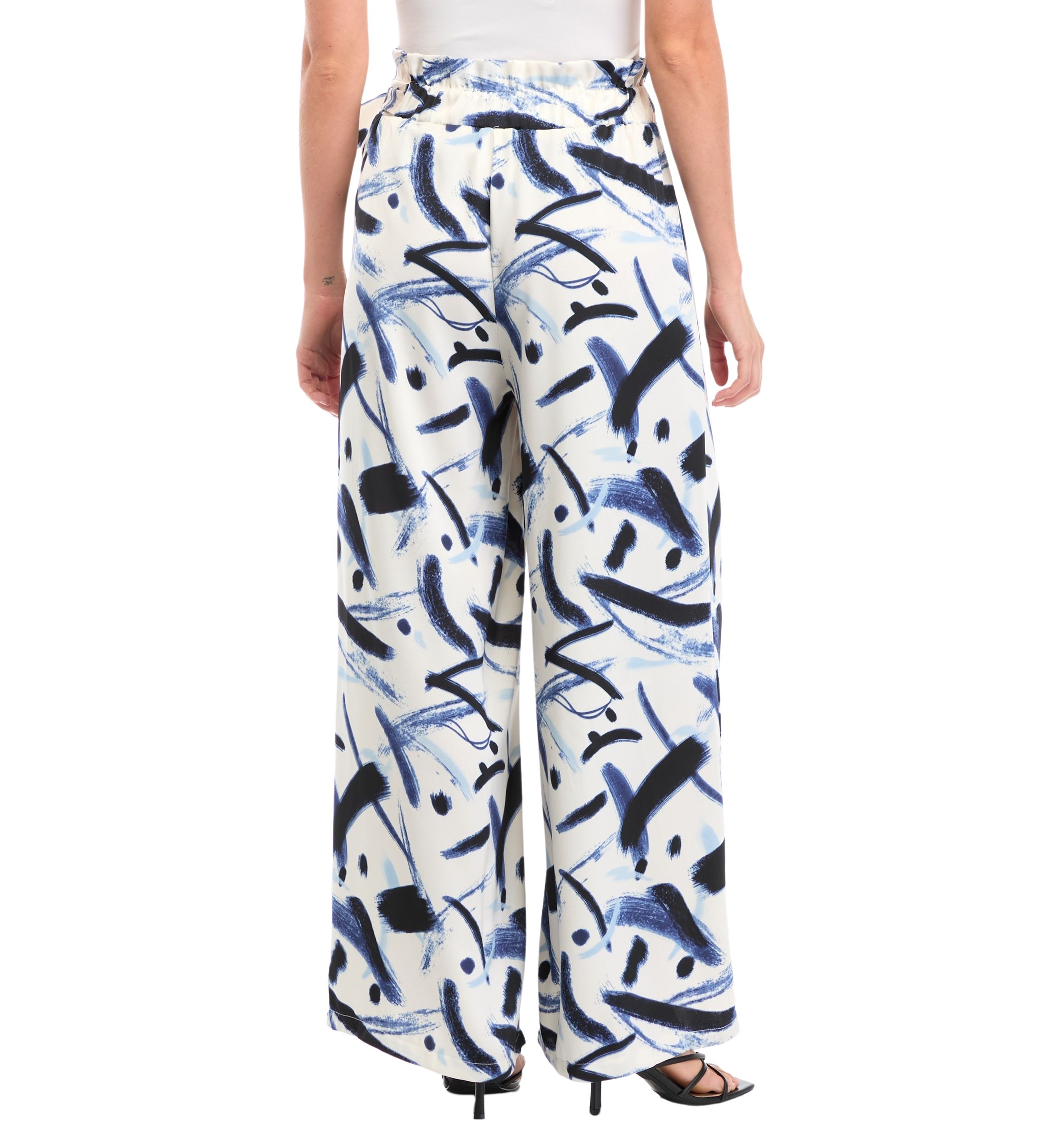 Womens Printed Wide Leg Pants