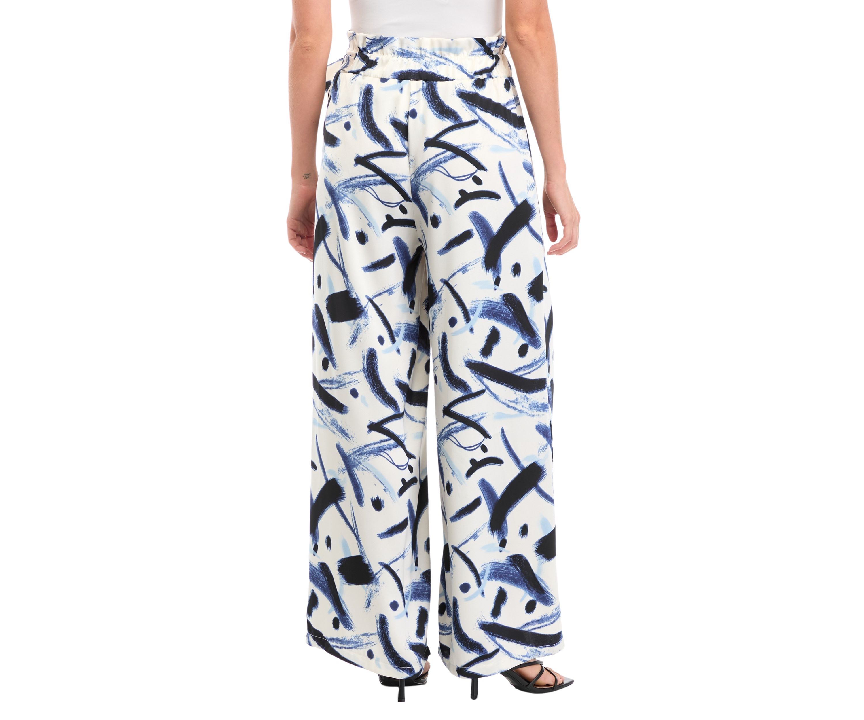 Womens Printed Wide Leg Pants