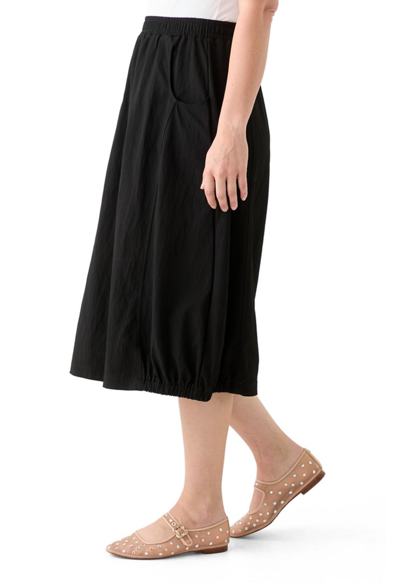 Womens Solid Pull On Midi Skirt