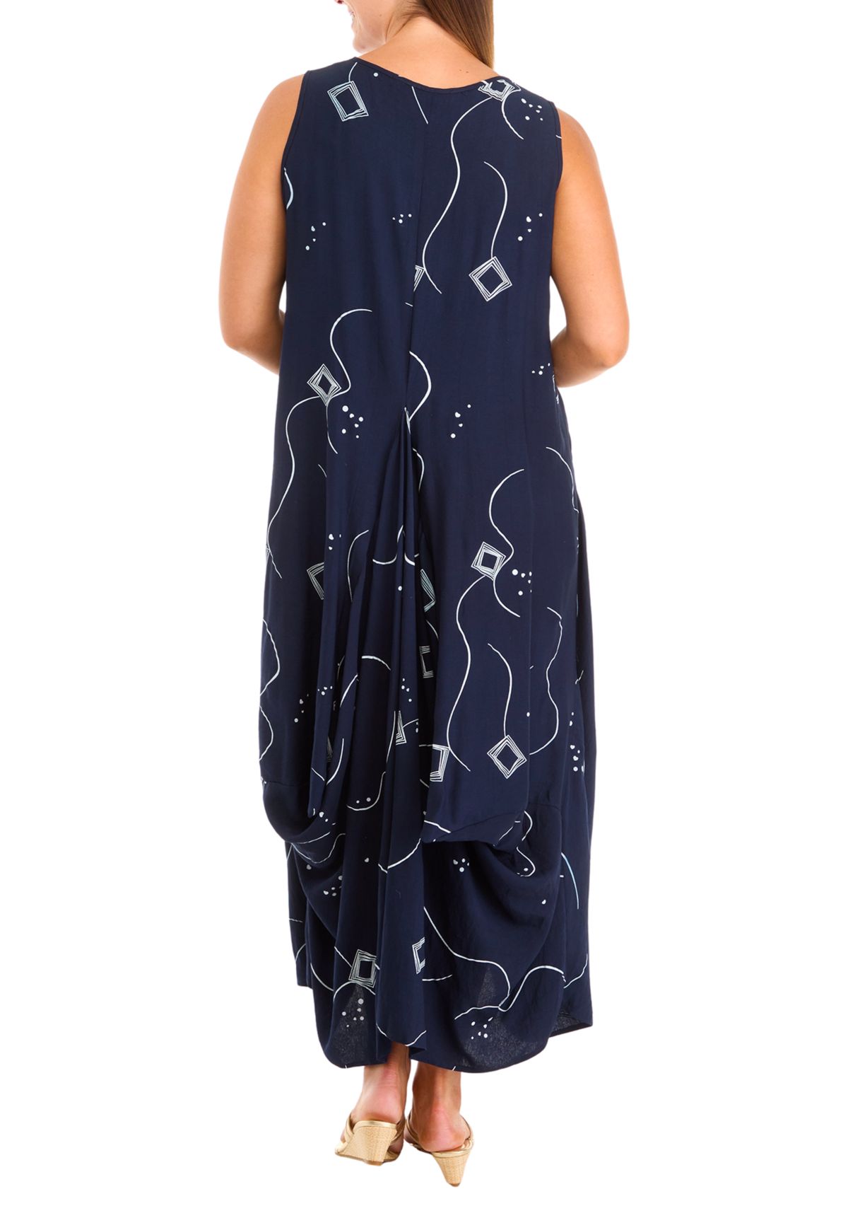 Womens Printed  Gathered Dress