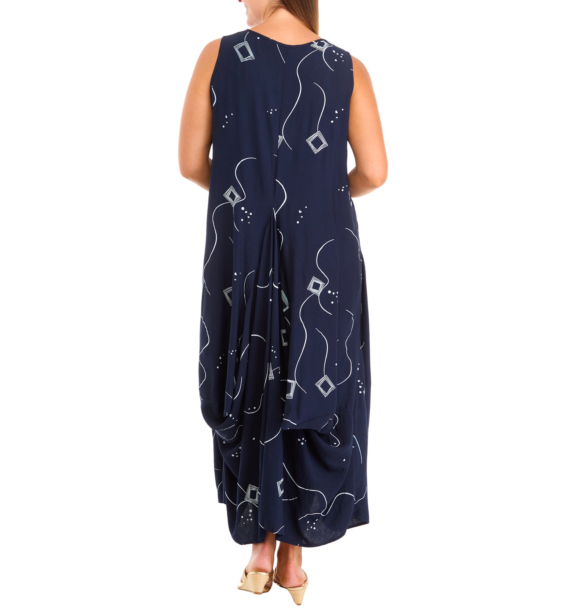 Womens Printed  Gathered Dress