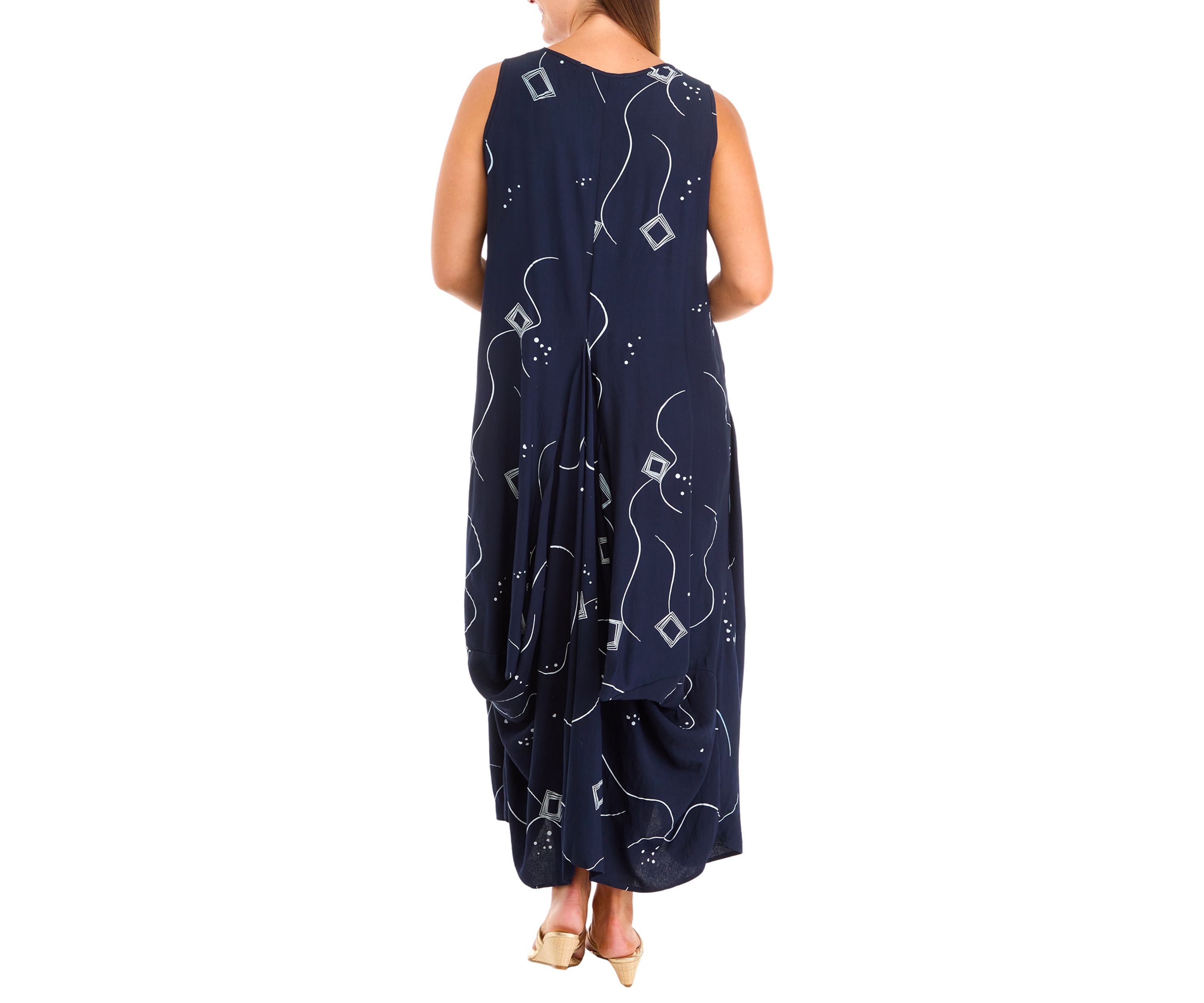 Womens Printed  Gathered Dress