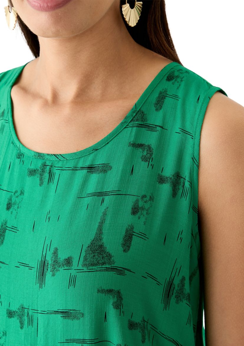 Womens Sleeveless Printed Midi Dress