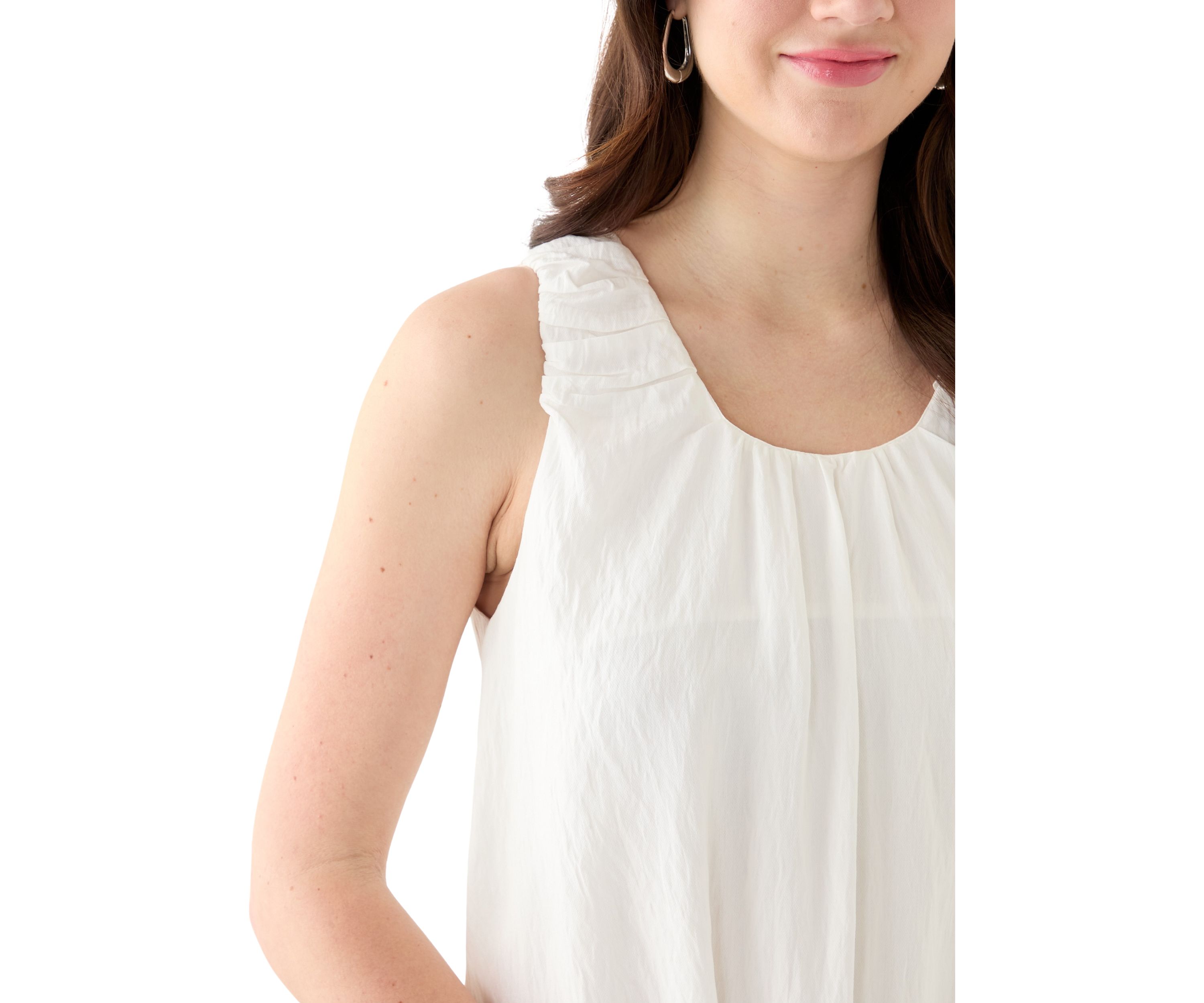 Womens Scoop Neck Sleeveless Printed Midi Dress