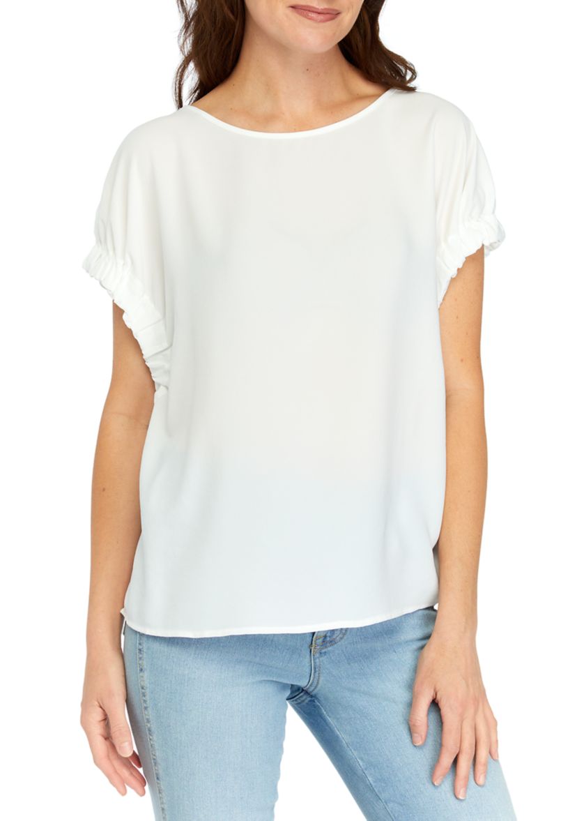 Womens Short Sleeve Tie Back Top 