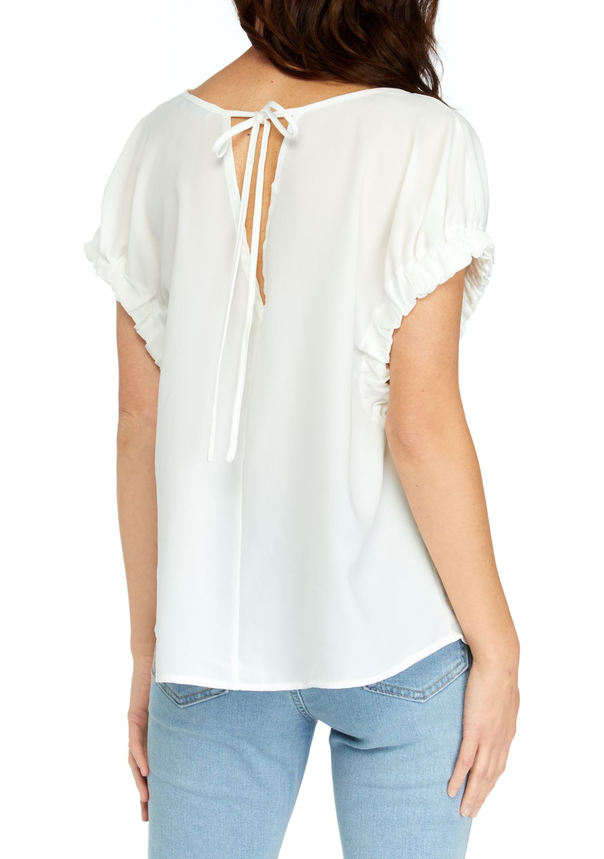 Womens Short Sleeve Tie Back Top 