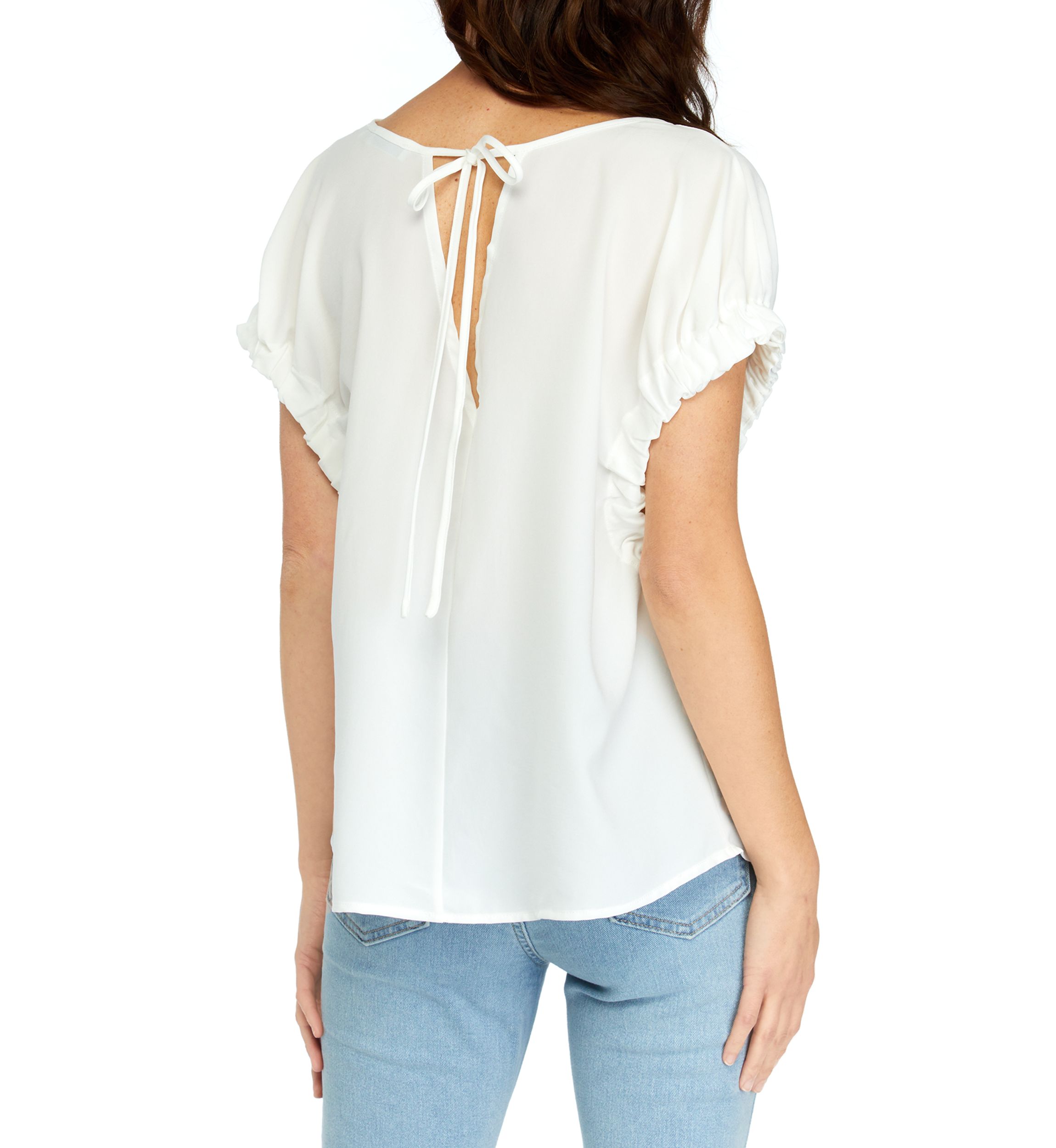 Womens Short Sleeve Tie Back Top 
