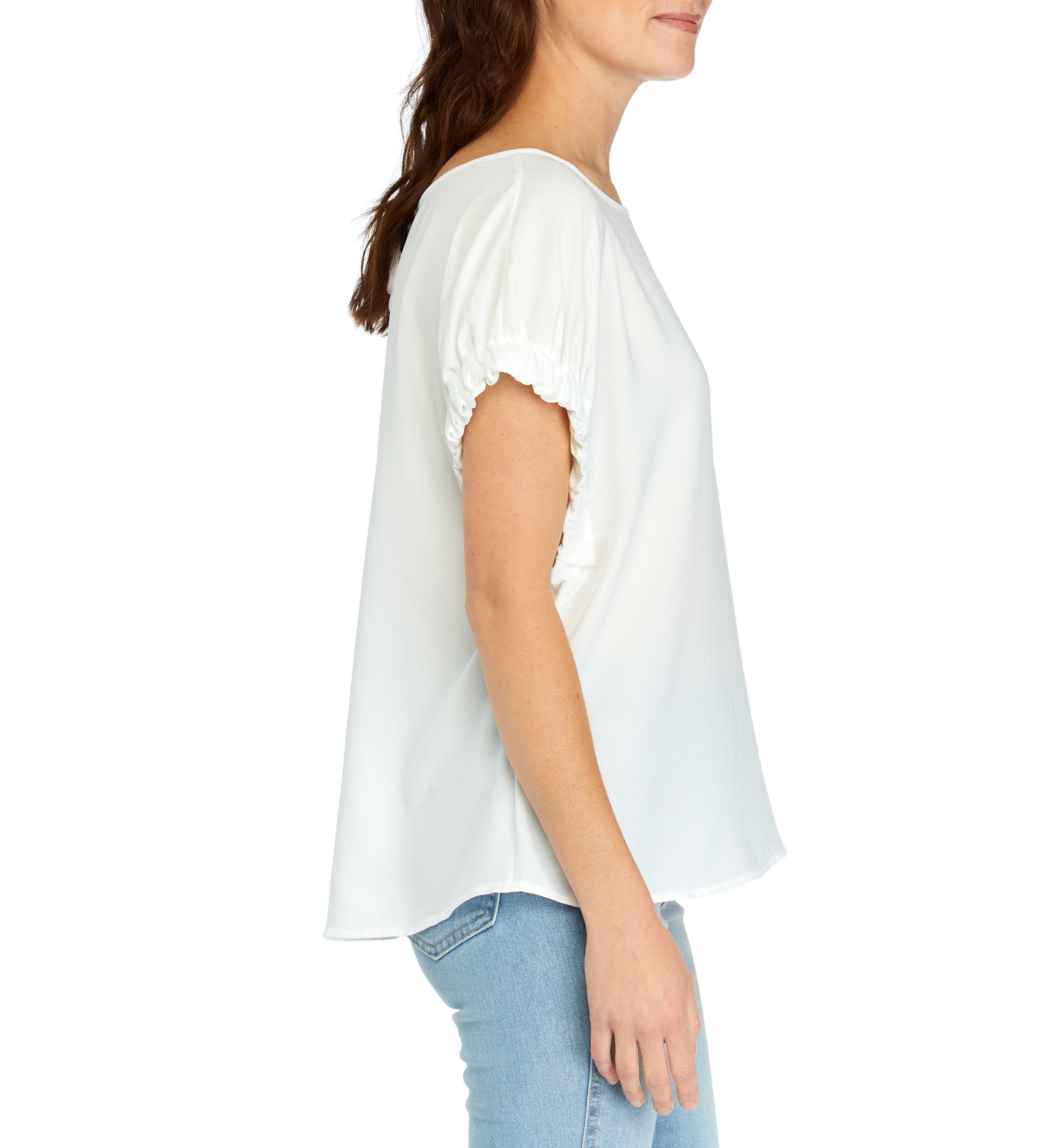 Womens Short Sleeve Tie Back Top 