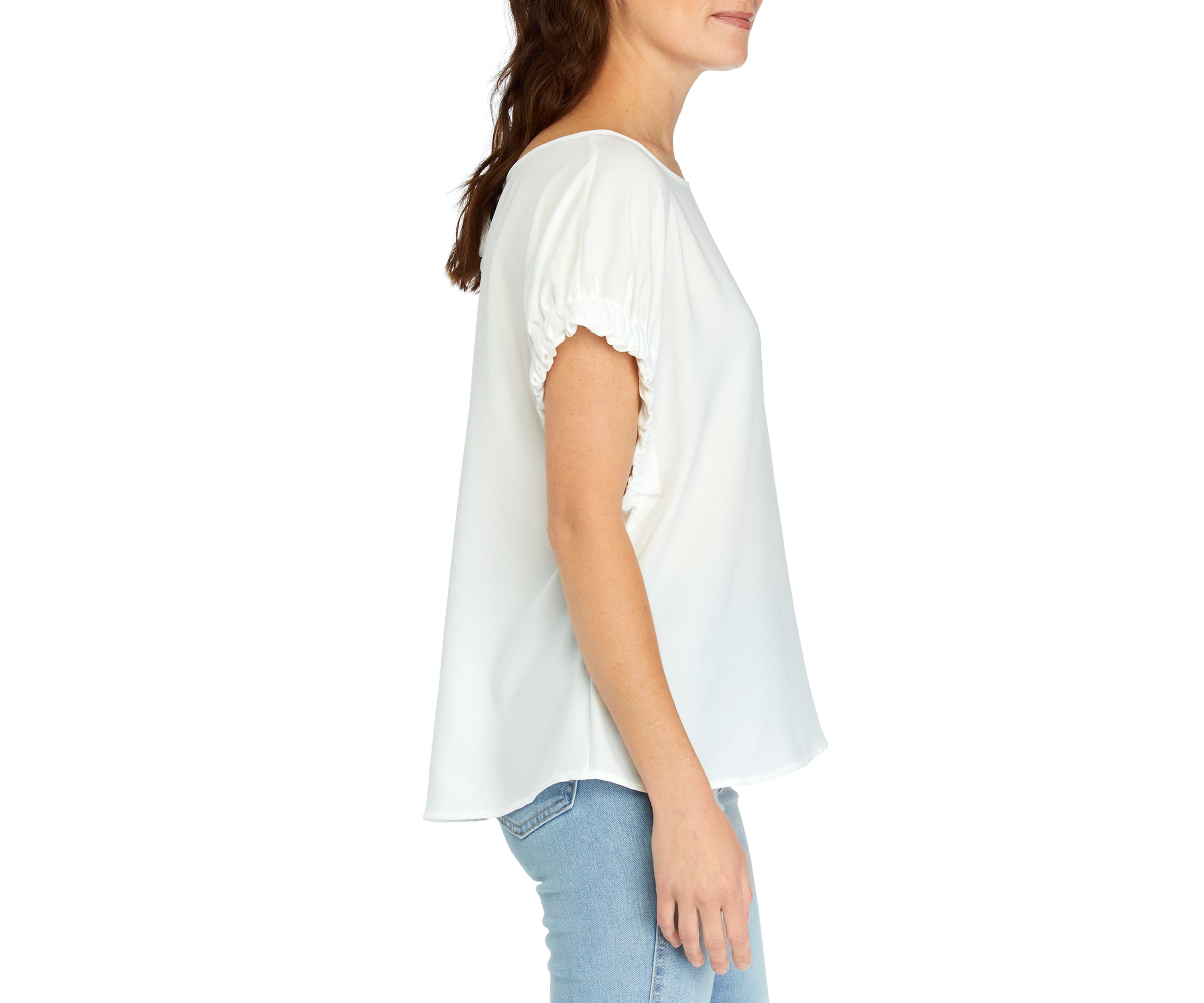 Womens Short Sleeve Tie Back Top 