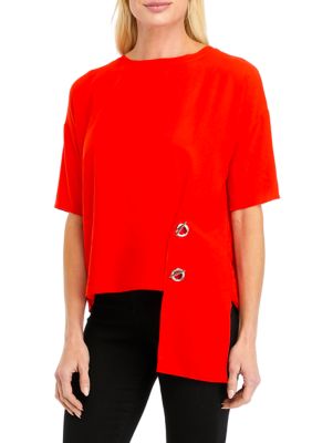 Women's Solid Asymmetrical Blouse