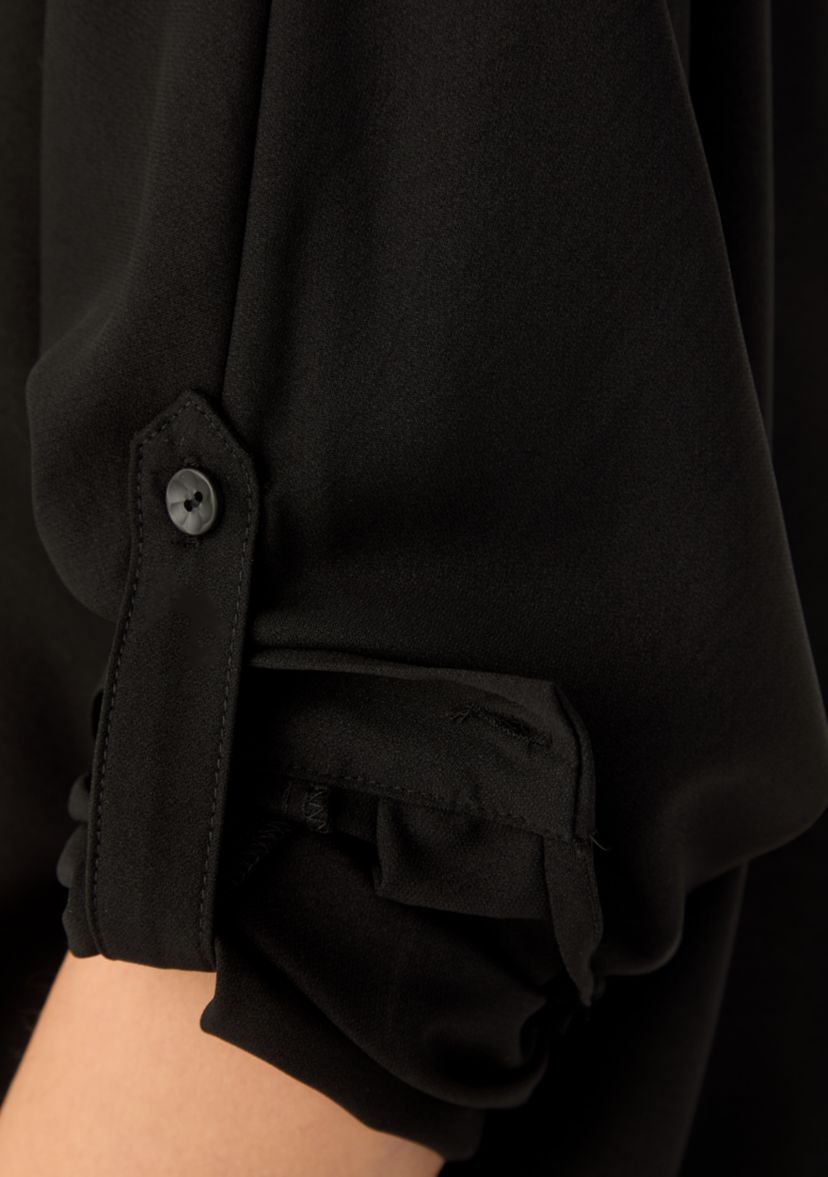 Womens Split Neck Button Front Blouse