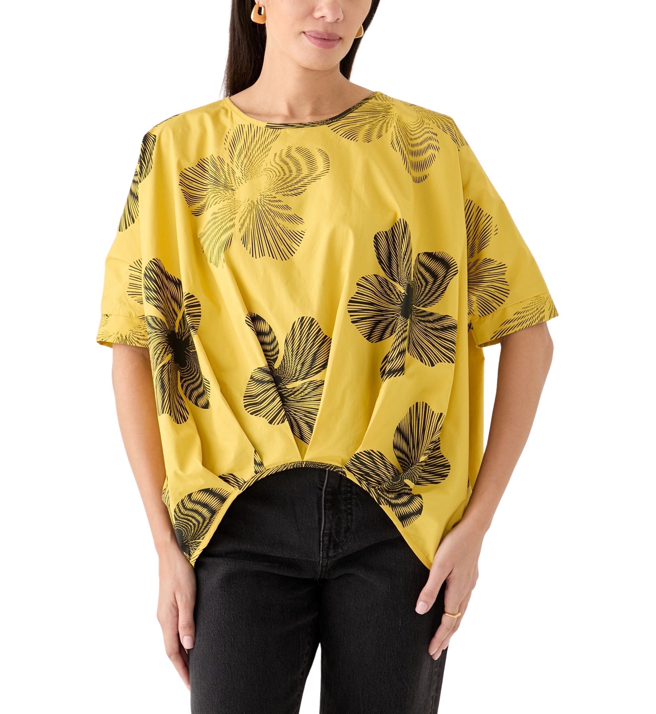 Womens Step Hem Printed Blouse