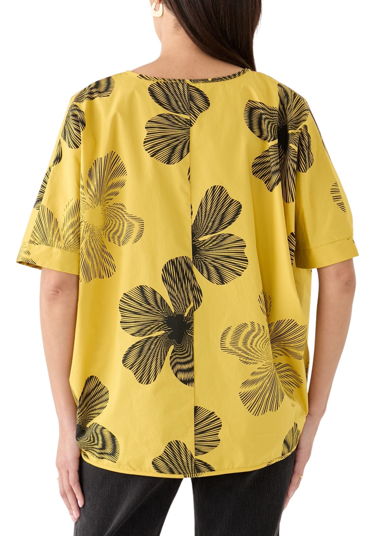 Womens Step Hem Printed Blouse