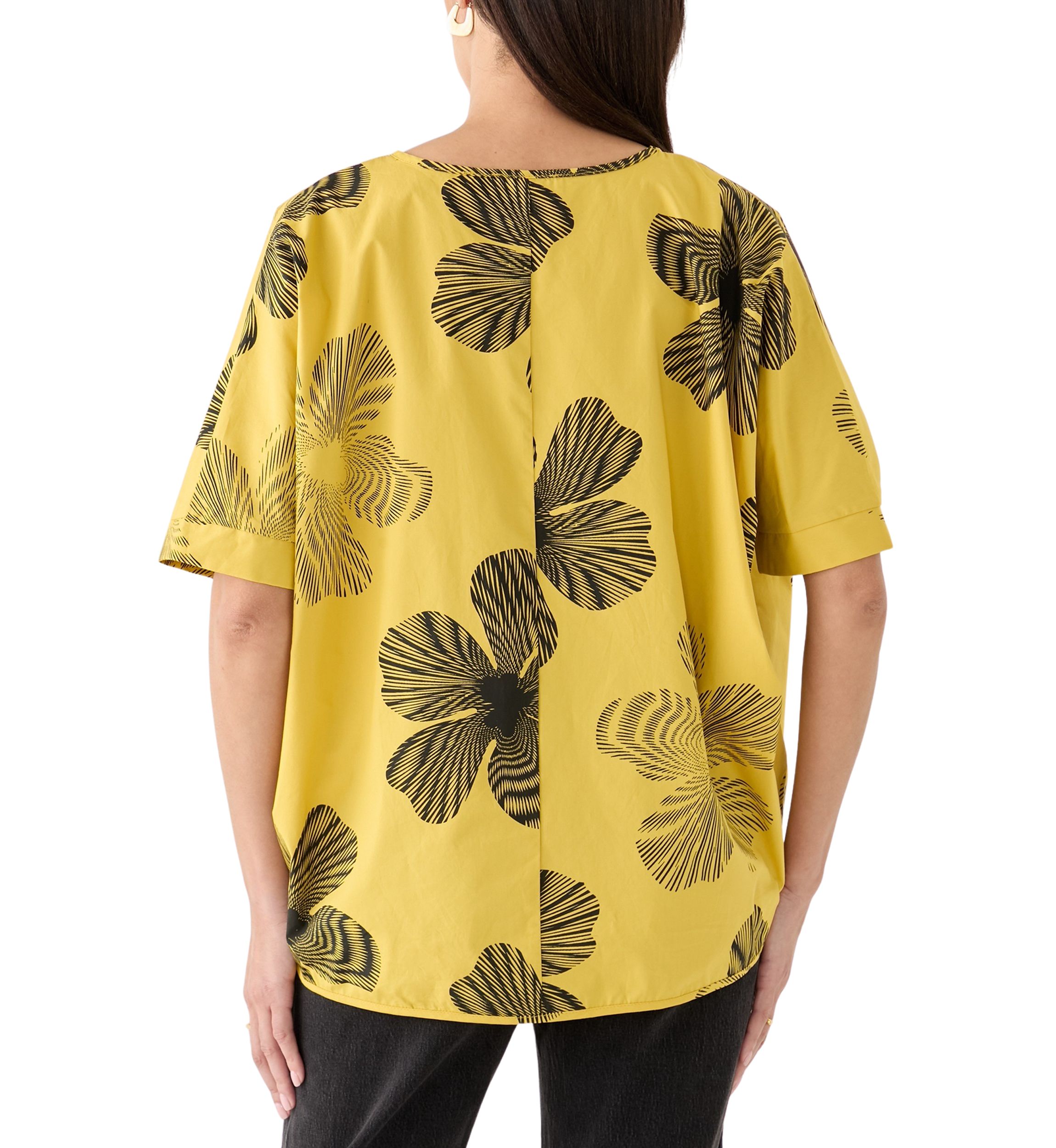 Womens Step Hem Printed Blouse