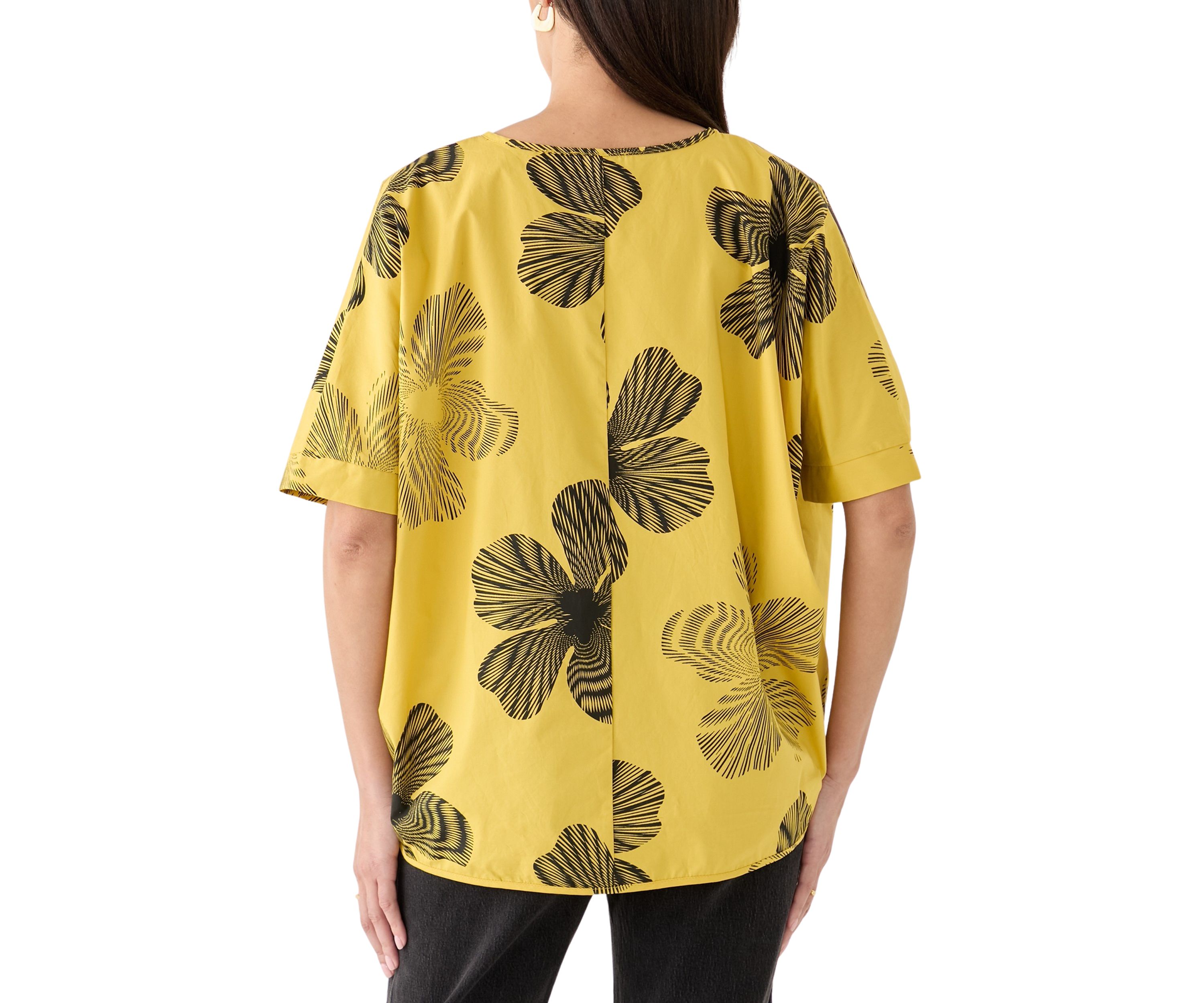 Womens Step Hem Printed Blouse