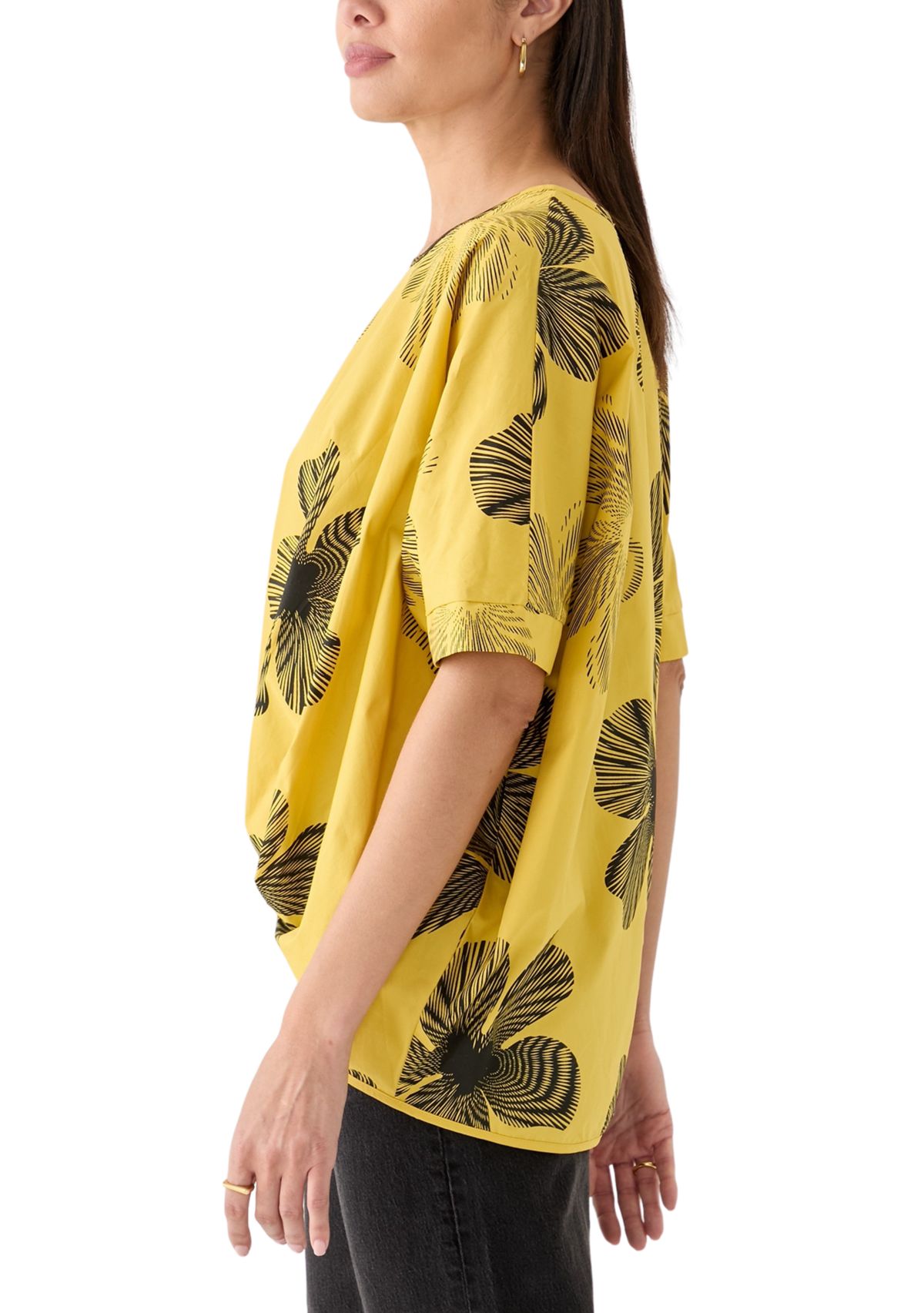 Womens Step Hem Printed Blouse